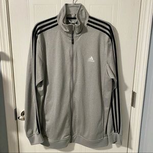 Adidas Track Style Zip Up Men’s Large Gray